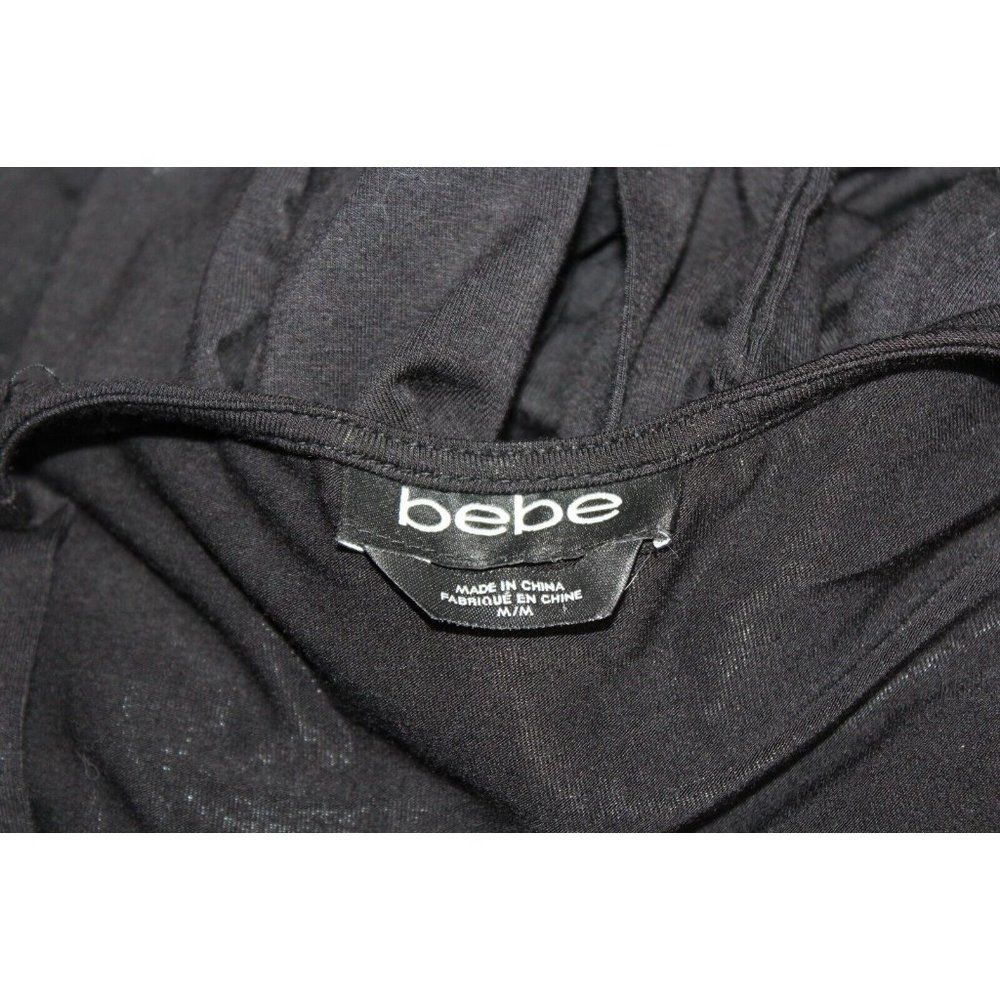 Bebe Black Short Romper Stretch Jumpsuit Medium Criss-Cross Belted - Picture 5 of 8